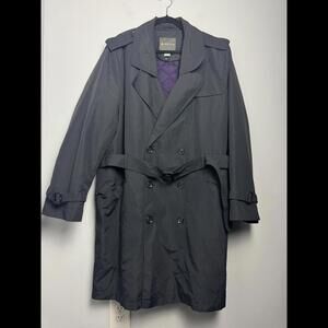 Delta Gray Double Breasted Trench Coat size 48